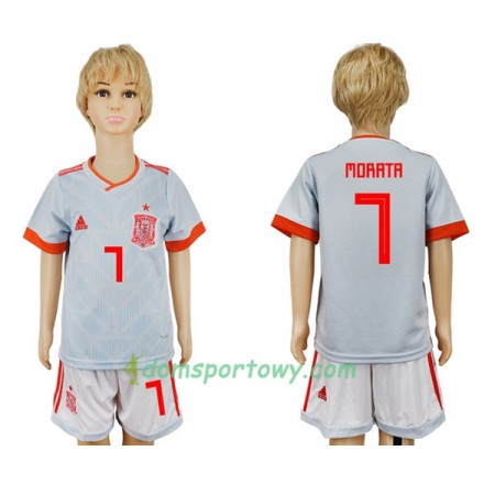 Koszulka Hiszpania Morata 7 Dziecięcy Wyjazdowe Koszulki Piłkarskie Mistrzostwa Świata 2018